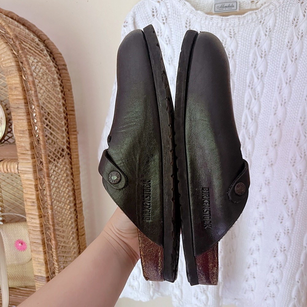 Birkenstocks black leather clogs slides size 40 - 9.5